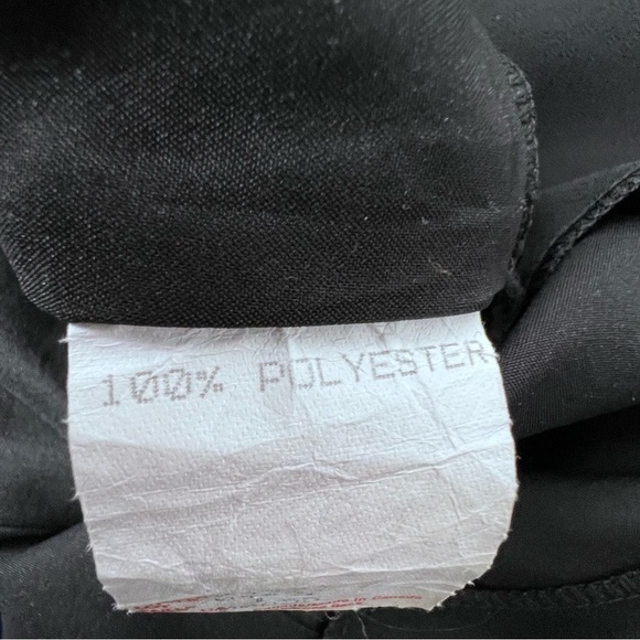 Vintage Addition Elle Black Chiffon Beaded Floral Dress Pants Size 14 - Picture 8 of 10